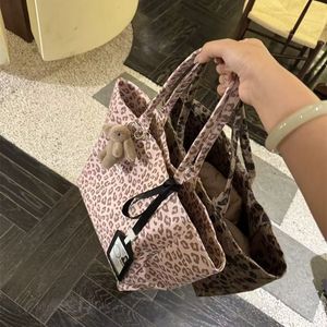 <span class=keywords><strong>Borsa</strong></span> Tote Unica con Testa di Gatto e Motivo Leopardato, in Tessuto Canvas, Stile Oversize per Donne, con Fantasie Felini Giocose per un'Atmosfera Divertente - Product Image 6