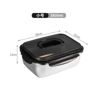 Boîte de conservation de grande capacité pour usage domestique, en acier inoxydable 304 de qualité alimentaire, couverte, scellée, à parois épaisses