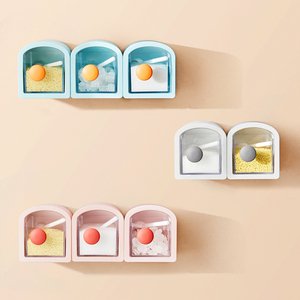 Pot à épices mural <span class=keywords><strong>sans</strong></span> perçage, adhésif, résistant à l'humidité, avec cuillère, <span class=keywords><strong>sans</strong></span> BPA, écologique, grande capacité pour les épices - Product Image 3