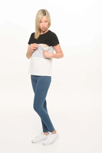 2021 vente chaude femmes Double face Zip décontracté Fit vêtements d'allaitement allaitement t-<span class=keywords><strong>shirt</strong></span> hauts pour maman <span class=keywords><strong>enceinte</strong></span> - Product Image 6