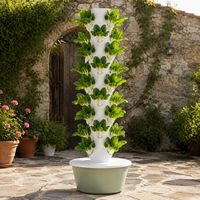 Tour hydroponique pour 40 plantes avec pompe à eau intégrée - Système de culture vertical à 10 étages avec réservoir de nutriments de 30L