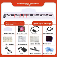 Factory Wholesale Foldable Portable Beginner Home 88-Key Plastic Electronic Piano Keyboard with USB Type C 200 Rhythms 200 Tones