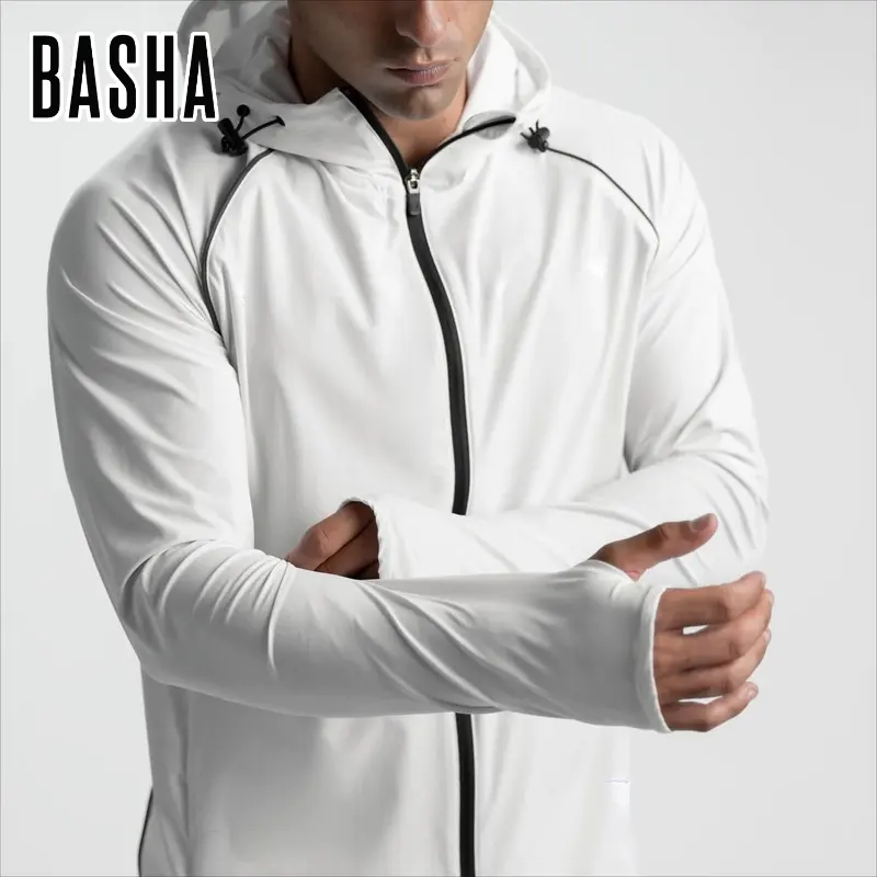 BASHAsports – veste à capuche personnalisée sans cordes pour homme, vêtement surdimensionné en polaire avec fermeture éclair complète
