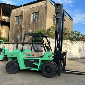 Chariot élévateur diesel d'occasion Mitsubishi FD70 de 7 tonnes, modèle japonais, facile à utiliser, mât à deux/trois étages, longueur de fourche 3254 mm, performances supérieures, en promotion - Product Image 1