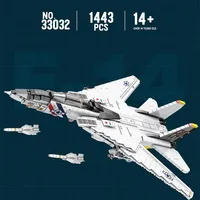 Reobrix 33032 Pesawat Tempur Militer Tomcat F14 Blok Bangunan MOC Model Pesawat Tempur Basis Kapal Induk Set Blok Bangunan