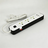 Stop Kontak Anjehold Grosir Pabrik, Proteksi Beban Berlebih, 3 Stop Kontak, 2 USB, 1 Type-C, Soket Ekstensi Multi Colokan untuk Rumah