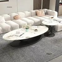 Table basse ovale design nordique en métal, table basse moderne pour hôtel, salon, fabricant de meubles, vente en gros, sur mesure, OEM, ODM