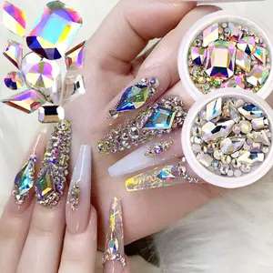 Gemengd Ontwerp Nagel Strass Stenen Decoratie Bulk Flatback Kristallen Speciale Steentjes Gevormd Nail Art Kristal