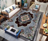 Tapis Moderne en Polyester, Style Bohème Floral, Écologique, Antidérapant, Adapté aux Animaux, Anti-bactérien, Fabriqué à la Machine, Vente en Gros