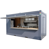 Kiosque mobile pliable en acier préfabriqué pour vente de repas à emporter, boutique de rue, maison pliable temporaire pour commerce