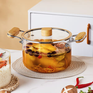2022 vente chaude 1.5/3.5L transparent grande capacité résistant à la chaleur en verre vapeur soupe pot ménage de cuisson en verre pot - Product Image 2