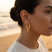 Boucles d'oreilles goutte d'eau de lave liquide avancée joyas de acero inoxidable al por mayor boucles d'oreilles de mode en acier inoxydable pour les femmes