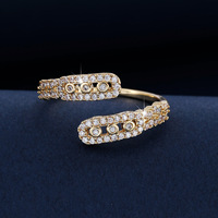 Bague de luxe au design unique avec pierres étincelantes, ajustable et empilable, idéale pour offrir, pour femme, tendance