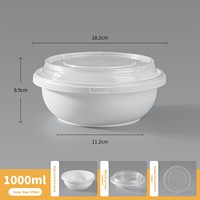 SAIZHUO Boîte à lunch jetable antivol avec boucle de verrouillage, plateau double couche pour emporter, bol de séparation pour aliments, soupes et nouilles SZ207T