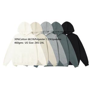 Sudaderas con capucha de algodón de alta calidad de peso pesado Sudadera con capucha en blanco Logotipo bordado personalizado Hombres Sudadera con capucha - Product Image 3