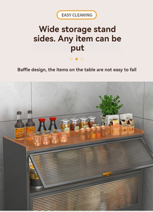 Armoires de cuisine blanches et grises avec rangements multi-spaces, cloisons en verre dépoli, jusqu'à six niveaux disponibles. - Product Image 5