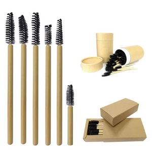 Brosse à mascara, applicateur de fard à paupières et pinceau à lèvres en silicone et nylon avec manche en bambou écologique, outil de maquillage en gros, best-seller - Product Image 3