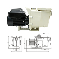 Pompe de Circulation pour Piscine Water Faery FLSWPB 0.75-2.2HP AC 220V/380V, Alimentation par Prise Monophasée/Triphasée, Installation Facile, Qualité Supérieure
