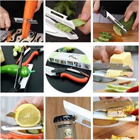 Ciseaux de cuisine multifonctionnels en acier inoxydable 6 en 1 et coupe-légumes et viande, ultra-affûtés, écologiques