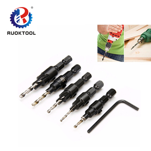 5 Stück Holz bearbeitung Sechs kant schaft 2 Flöte Tct Hartmetall Zimmerei Bohrer Senk bohrer Set für Holz - Product Image 3