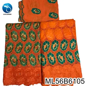 Tissu en coton pour femmes, vêtements africains, dentelle, beauté, bazin, ML56B61