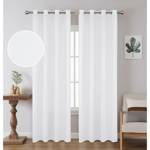 Bianco 140x228cm poliestere all'ingrosso tende & mantovane con 8 occhielli 46 set Per scatola - Product Image 1