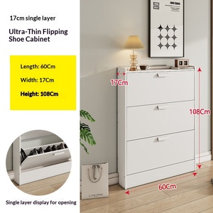 <span class=keywords><strong>Scarpiera</strong></span> Ultra Sottile da 17 cm per Porte Strette, Design Moderno Minimalista, Salvaspazio, Arredamento Domestico Multifunzionale a Più Strati - Product Image 6