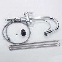 Robinet de cuisine extensible, double poignée chromée buse double fonctions