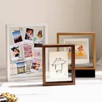 Cadre photo A4 double face en bois, 6 pouces, moderne, transparent, pour calligraphie et peinture DIY, idéal pour l'affichage d'images