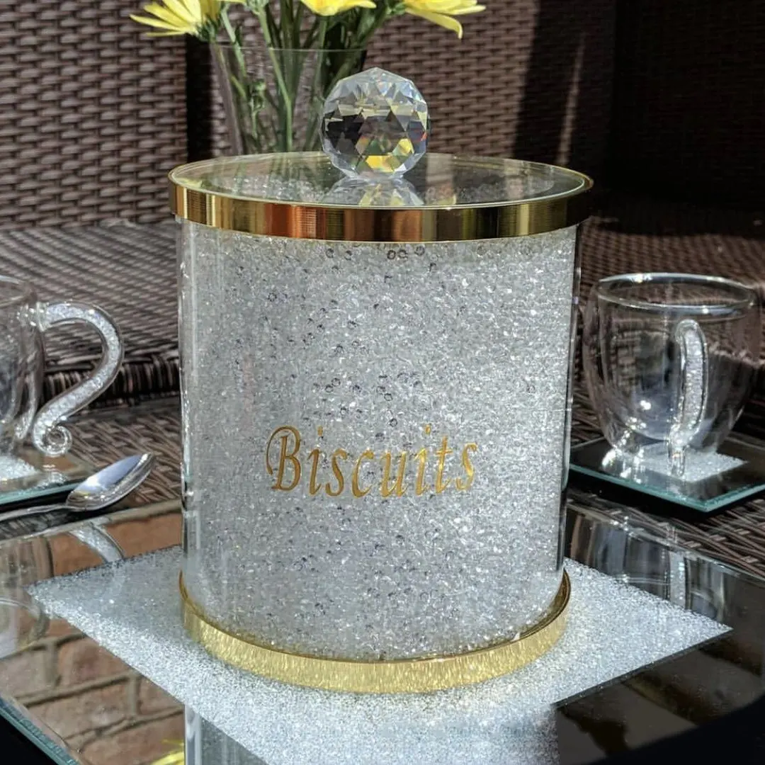 Wholesale Crystal glass Elements Tea Coffee Sugar Canister Set Storage Jar