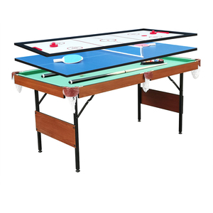 <span class=keywords><strong>Precio</strong></span> de Fábrica al por Mayor, Mesa de <span class=keywords><strong>Billar</strong></span>, Hockey de Aire y Tenis de Mesa 3 en 1 Multifuncional de 66 Pulgadas con Patas Plegables de Acero - Product Image 1