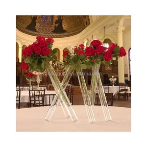 Оптовая продажа, уникальные украшения для рождественских мероприятий, свадебные украшения, набор из 3 стеклянных цилиндров, Цветочная ваза для цветов