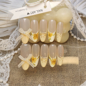 <span class=keywords><strong>Novia</strong></span> de lujo blanco hecho a mano cubierta completa <span class=keywords><strong>uñas</strong></span> postizas acrílico 3D <span class=keywords><strong>uñas</strong></span> artificiales <span class=keywords><strong>uñas</strong></span> a presión para niñas boda - Product Image 3