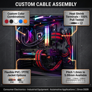 Kit de Fiação Personalizado para Amplificador, Cabo Elétrico de Cobre com Revestimento de PTFE e Nylon para Automóveis, Eletrodomésticos, Computadores e Motocicletas, Classificação IP66 - Product Image 5