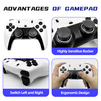 Konsol Video Game Retro M15 4K dengan Pengontrol Gamepad Nirkabel 2.4G, 64G, 20000 Game PS1 NES untuk Game Arcade
