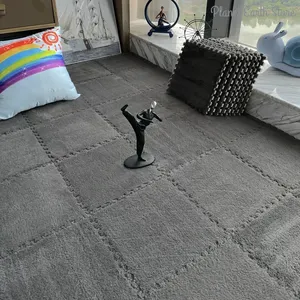 Tapis de jeu emboîtable en mousse jacquard douce et moelleuse à poils longs, 30 cm - Product Image 2