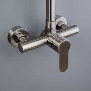 Set Doccia Moderno Monofunzione in Acciaio Inox con Valvola Miscelatrice Sollevabile, Suite Doccia Semplice per Piscina e Bagno - Product Image 3