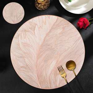 Hot-Selling <b>Round</b> Dining Table Oil-Proof Pvc Vase Mats Luxury Washable Heat <b>Placemats</b> for Wedding - Product Image 2