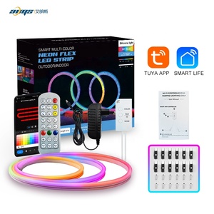 Tira <span class=keywords><strong>LED</strong></span> de luces de neón de 24V, RGB, multicolor, resistente al agua, flexible, tubo de silicona, <span class=keywords><strong>WiFi</strong></span>, control remoto, luces de neón - Product Image 3