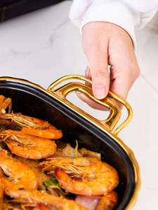 Wholesale Luxury Rectangle Ceramic Dry Pot Food Warmer <b>Set</b> Chafing Dish Wedding Hotel Equipment Hot Pot <b>Cookware</b> <b>Sets</b> with Lid - Product Image 5