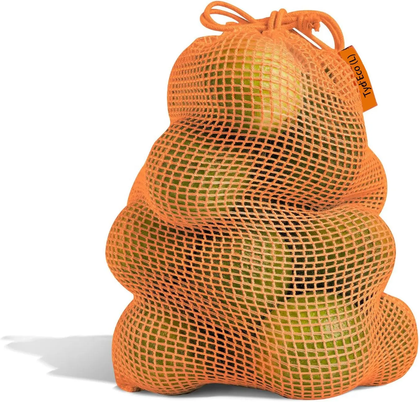 Tas kemasan katun limbah nol tas belanja jaring katun organik dapat dicuci tas makanan massal untuk penyimpanan