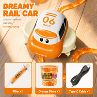 Nouveau kit de slime DIY, ensemble de voitures magiques sur rail avec suivi automatique, jouet avec slime coloré pour enfants, apprentissage STEM, cadeau d'anniversaire