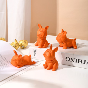 Bulldog Crafts Cartoon Resin <b>Car</b> <b>Ornaments</b> Desktop Home Decorations Animal Shape Artistic Decor - Product Image 4