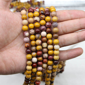 ลูกปัดหินไข่แดงธรรมชาติทรงกลมสำหรับทำสร้อยข้อมือ ขายส่งลูกปัดหิน ST0128 - Product Image 4