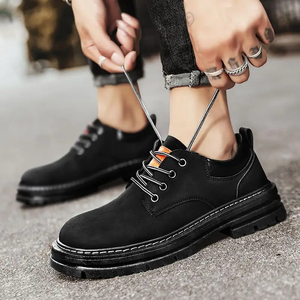 Zapatos <span class=keywords><strong>de</strong></span> hombre para otoño, botas amarillas grandes, estilo británico, zapatos <span class=keywords><strong>de</strong></span> <span class=keywords><strong>trabajo</strong></span> que combinan con todo, suelas gruesas, resistentes al desgaste, zapatos casuales <span class=keywords><strong>de</strong></span> caña baja. - Product Image 4