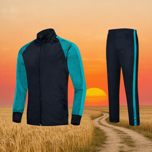 Tuta da Allenamento Personalizzabile con Zip Completa, Antivento, Traspirante, Stampata, per Palestra, Attrezzatura Autunnale, Allenamento Calcistico - Product Image 1