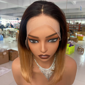 Perruque Bob Ombrée Droite Double Drawn en Cheveux Vierges Alignés, avec Closure HD 5x5, 100% Cheveux Humains, Perruques Lace Front pour Femmes - Product Image 5