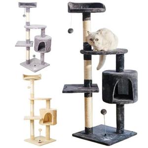 Luxe Premium Jumbo chat gratter arbre <span class=keywords><strong>tour</strong></span> gris <span class=keywords><strong>château</strong></span> maison avec fourrure lit jouets pour gros chats chaton-Applicable - Product Image 1