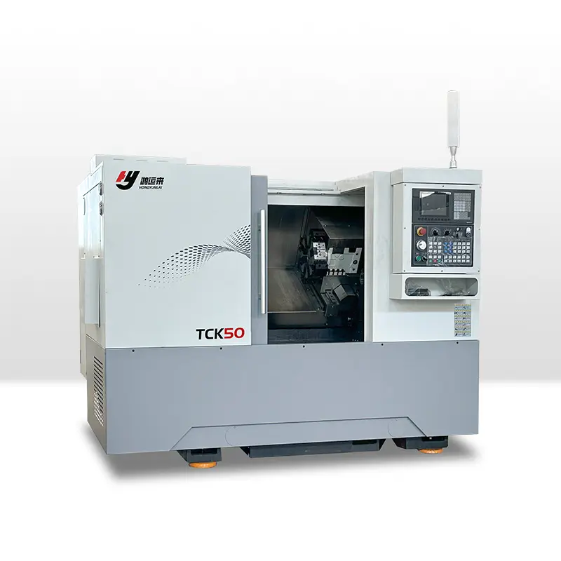 מחרטת Cnc Tck50 מהירות גבוהה טייוואן מסילה ליניארית מרכז מפנה מיטה נטויה עם ציר Y ומרכז כרסום