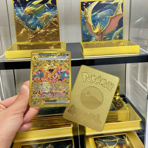 Tarjeta de Juego Pokémon de Diseño Personalizado, Dorada y Negra, Acabado Metálico Arenado, Acero Inoxidable, NFC, Logotipo Impreso en Serigrafía - Product Image 2